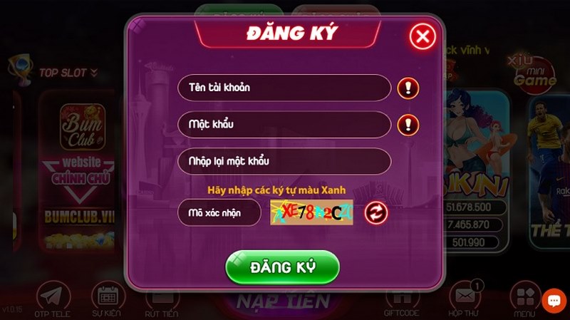 Đăng ký tài khoản Bum club chỉ với vài bước đơn giản