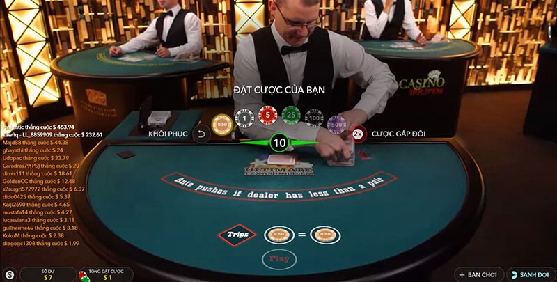 Trải nghiệm cảm giác đấu trí trực tuyến với Live casino